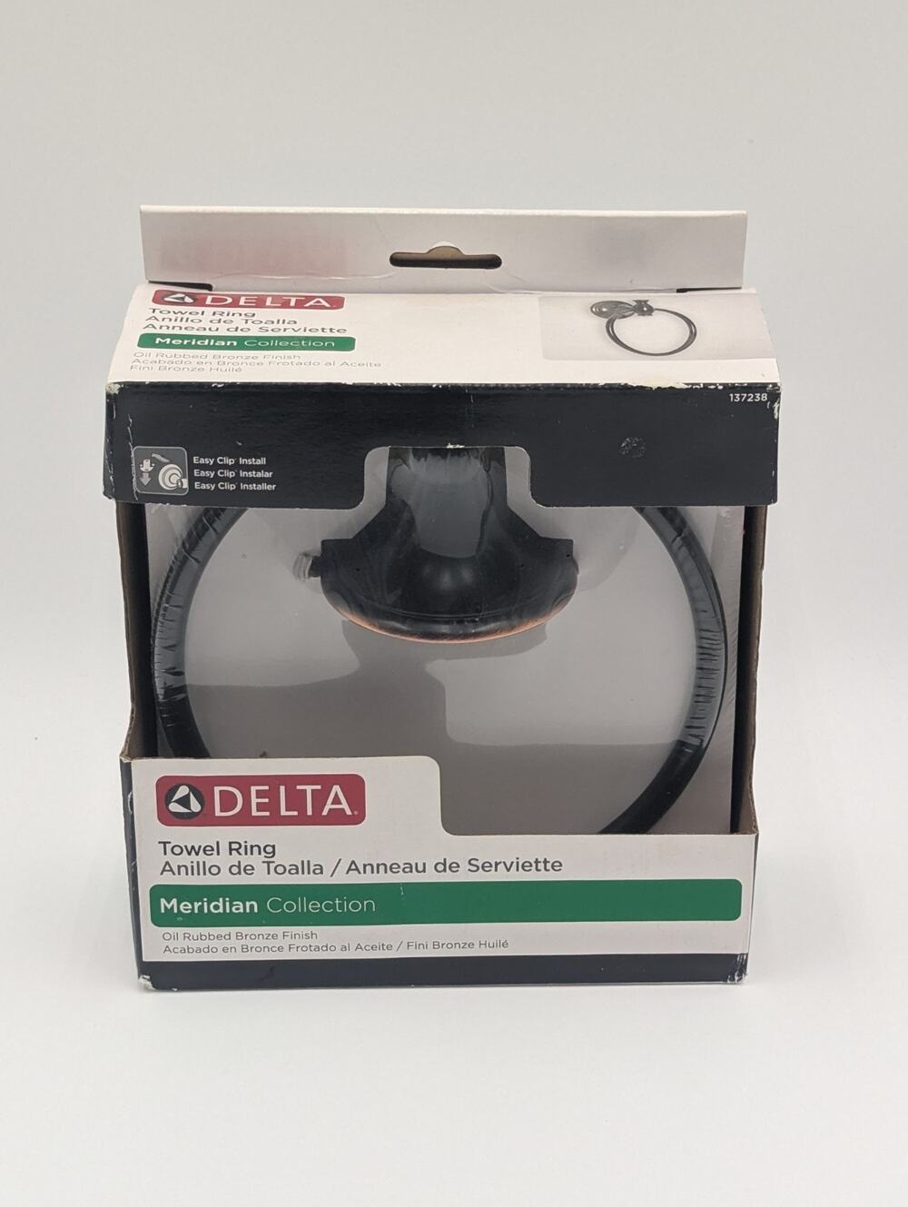 Delta 137238 Oil Rubbed Bronze Finish Towel Ring Meridian Collection New
